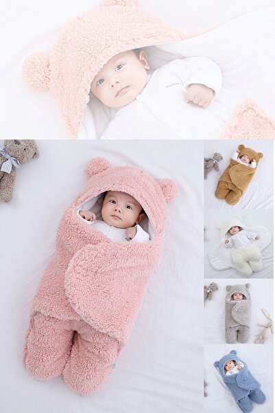 Bundera Newborn 0-6 Months Baby Outer Swaddle Sleeping Bag Wellsoft Plush Hooded Wrap Blanket
