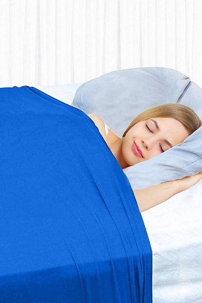 Bundera Sensory Lycra Blue Single Sheet Elastic Duvet Cover Bedspread