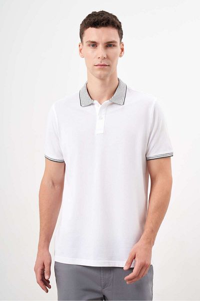 Morven Ανδρικό μπλουζάκι με λευκό Trend Polo Neck Dynamic Fit