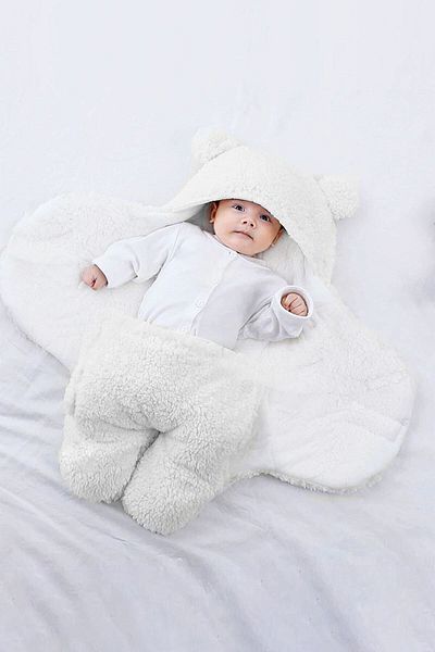 Bundera Generation Newborn 0-6 Months Baby Outer Swaddle Sleeping Bag Wellsoft Plush Hooded Wrap Blanket