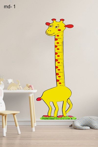Bundera Height Measurer Sticker Giraffe Lion Bird Teddy Bear Growth Chart Ruler