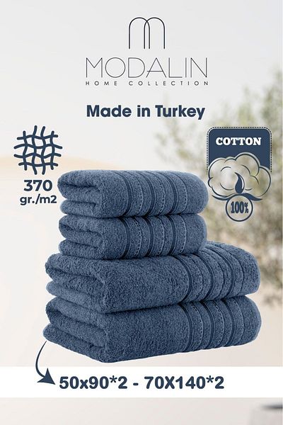 MODALİN Set prosoape de baie Dora 4 piese - 50x90 + 70x140 Cm