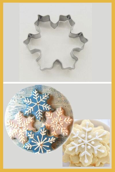 ENJOYPEPERON قالب كوكي من المعدن المقاوم للصدأ، ندفة الثلج
