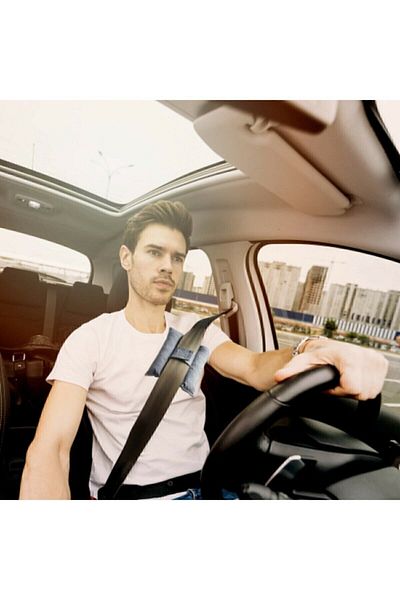 Bundera Support Seat Belt Support Pillow Gray Adjustable Chest Travel Pillow