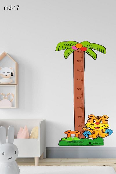 Bundera Height Measurer Sticker Giraffe Lion Bird Teddy Bear Growth Chart Ruler