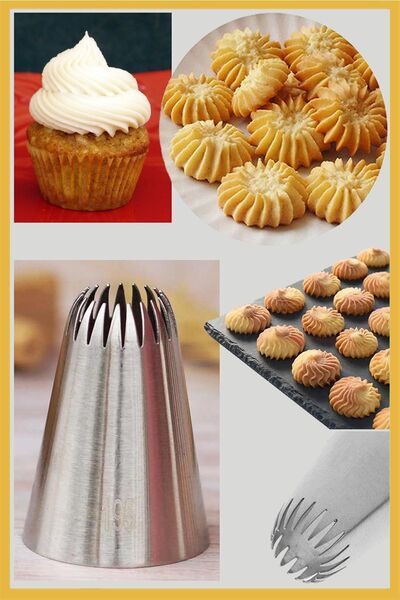 ENJOYPEPERON طرف حقيبة ضغط الكريمة من الفولاذ المقاوم للصدأ (طرف حقيبة الخفقان، حامل المصباح) 1 قطعة + 2 كيس الخفقان