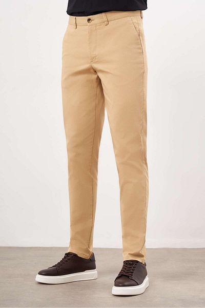 Morven Men's Mustard Yellow Seasonal Cotton Side Pocket Slim Fit Chino Pants