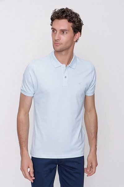 Morven Tricou pentru bărbați, albastru, cu gât polo, cu croială dinamică