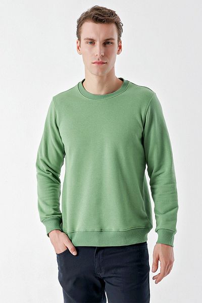 Morven Men's Khaki Basic Crew Neck Sweat-Shirt