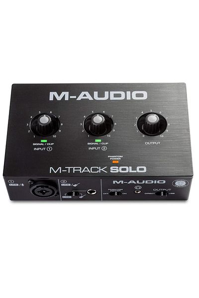 M-AUDIO M-Track Solo - Ideal Sound Card with Recording, Streaming and Podcast Application