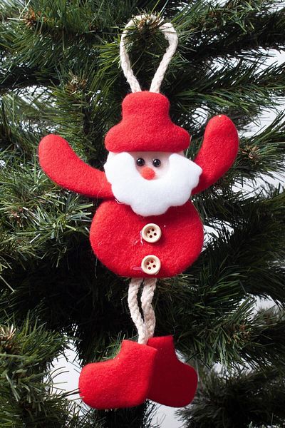 Kullan At Market Christmas Santa Claus Plush Hanging Ornament Patterned 15cm