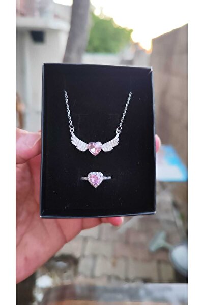 JUPİTER HOME Çelik Kanatlı Kolye Pandora,m Ciddi Ilişki Yüzügü 2,li Set 14 Şubat Sevgiliye Hediye