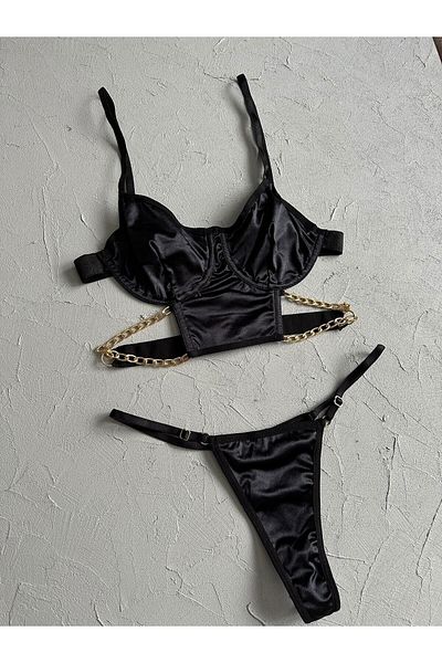 EDLİNGERİE Σετ μπουστάκι Black Dark Ruby