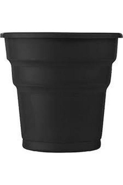 Roll-Up Plastic Soft Drink Cup Black 180cc-7oz 25pcs