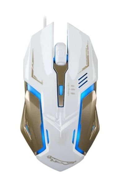 Gomax Işıklı Optik Oyuncu Faresi - Gaming Mouse Beyaz M2 Rgb
