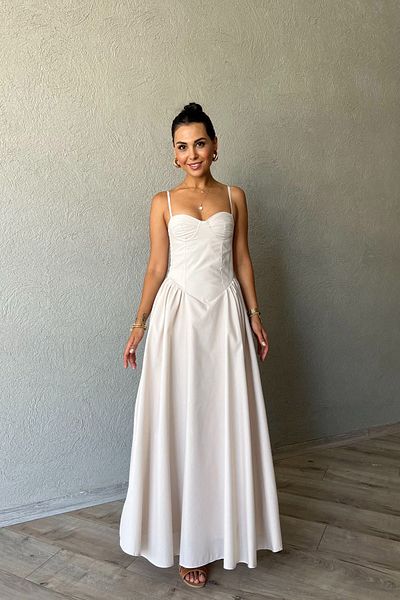 Seda Yalçın Atelier Λευκό φόρεμα Siena με λαβή στήθους