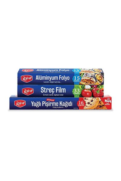 Roll-Up Economical Kitchen Set Baking Paper + Stretch Film + Aluminum Foil