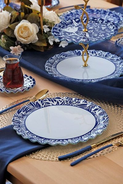 Glore Bluebloom 6-person Glass Service - Plate Set