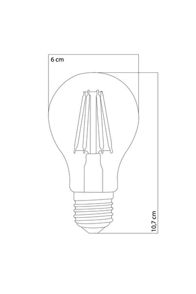 Heka Led Ampul 6w 2500k E27 Sarı Işık ( A60 ) Yüksek Işık Gücü