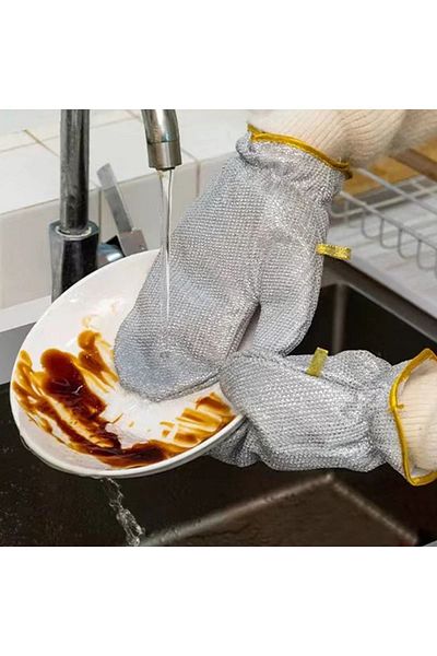 ebulduk Water and Oil Proof Heat Resistant Dish Glove Made of Steel Wire - 1 Piece