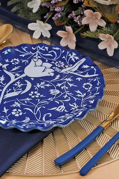 Glore Bluebloom 6-person Glass Plate Set