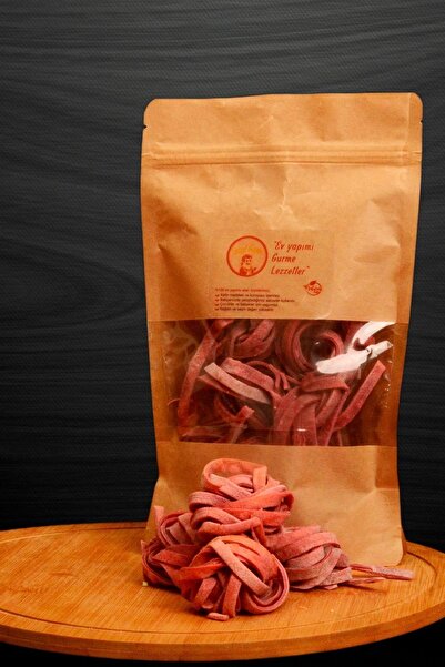 Lezzetli Renkler Ev Yapımı Pancarlı Erişte Fettucini Yeni Mahsül 250 gr