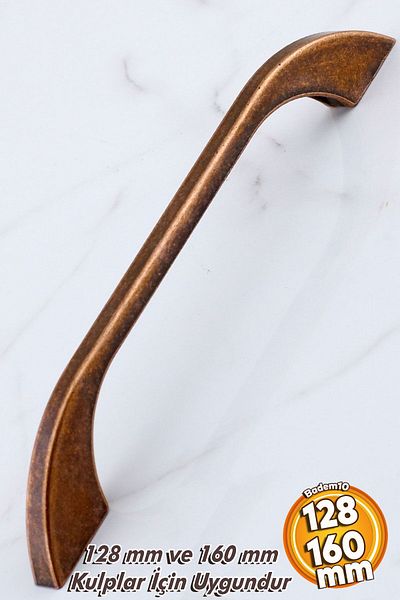 Badem10 Ezgi 128 mm - 160 mm Mobilier din metal antic din cupru antic Dulap de bucătărie Mâner dulap Mâner