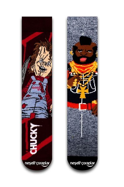 Neşeli Çoraplar Set of 2 Chucky Baracus Colorful Socks