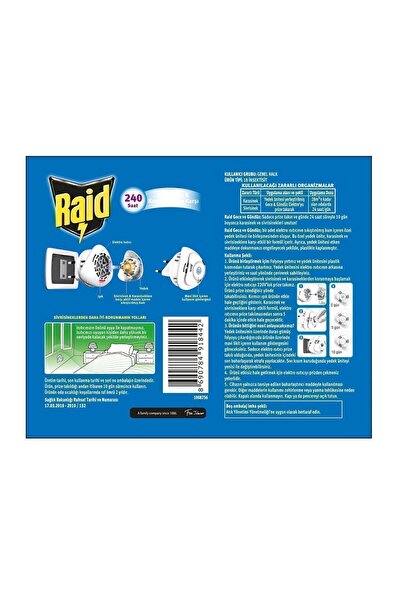 Raid Gece & Gündüz, Sinekkovar Cihaz Ve 1 Yedek, 240 Saat Etki (SİVRİSİNEK VE KARASİNEKLERE KARŞI)
