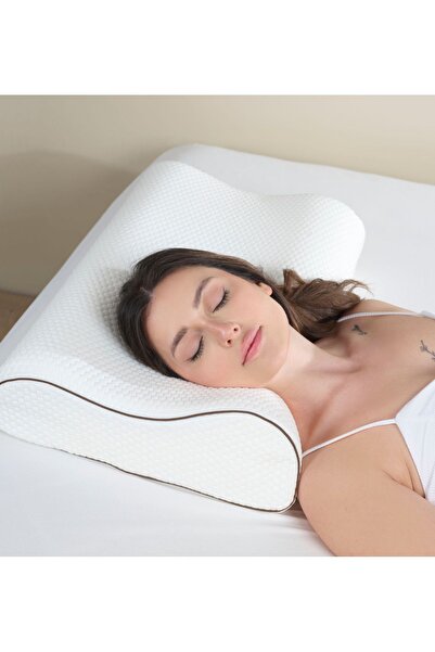 Formeya Double Sided High Neck Support Pillow Visco Pillow - 60x40x14-12cm 1450 Grams