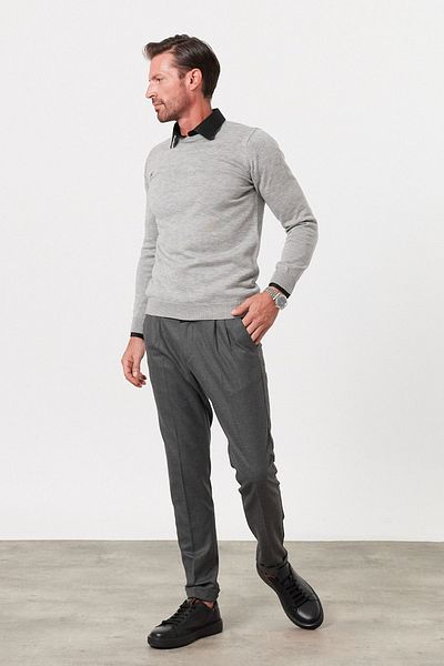 Livio Ferri Ανδρικό πλεκτό πουλόβερ με λαιμόκοψη Slim Fit