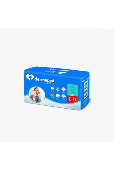 Dermaped Adult Patient Diapers with Waistband Size L 30 Pieces