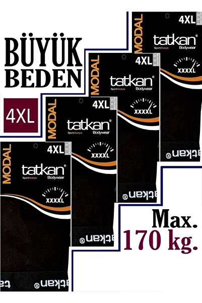 TATKAN BODYWEAR Tatkan - 4'lü - Büyük Beden - Penye Modal Erkek Boxershort