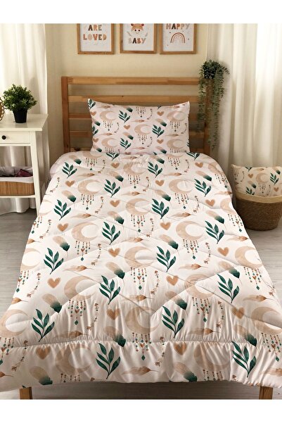 Evmila Cuvernă matlasată unică - Set de dormit cu model cu două fețe fără cea...