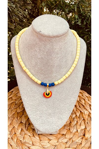 wanwa aksesuar Sarı fino nazar kole