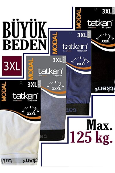 TATKAN BODYWEAR Tatkan - 4'lü - Battal - 3xl - Penye Modal Erkek Boxershort