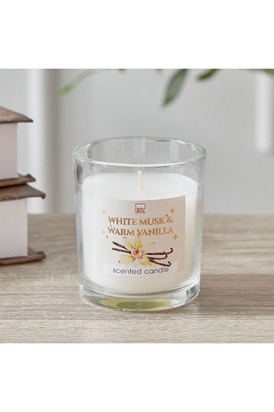 Home Box Qara White Musk and Warm Vanilla Jar Candle - 7x8 cm
