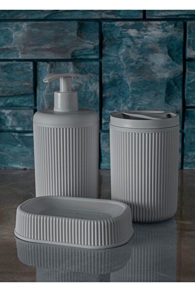 Rembox Bathroom Set Toothbrush Holder Liquid Soap Dispenser Solid Soap Dispenser Set of 3 Bathroom Set Bathroom Organizer