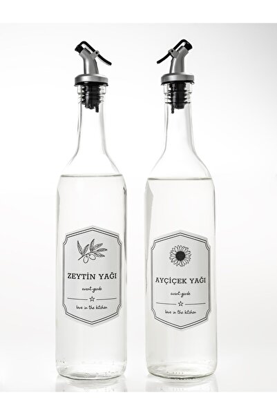 Rembox 2'li Cam Yağ Şişesi 750 ml Zeytinyağı Sıvıyağ Şişesi Şeffaf Yağdanlık ...