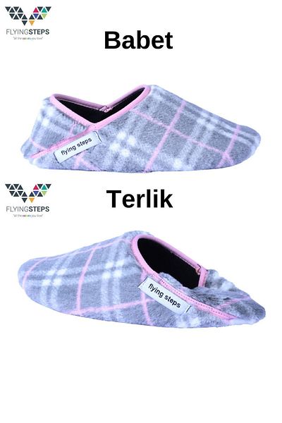 Flyingsteps Papuci de interior Bab&ter cu talpă anti-alunecare pentru femei Pantofi de acasă Panduf 801901