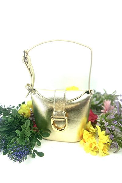 Seniorah Gold Flat Buckle Strap Women's Bag