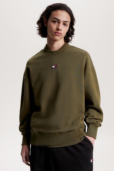 Tommy Hilfiger Men's Brand Logo Cotton Suitable for Daily Use Green1 Sweatshirt Dm0dm16370-mr1