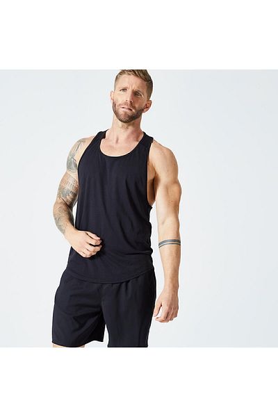 Decathlon Men's Black Stringer Athlete Tank - Muscle Building