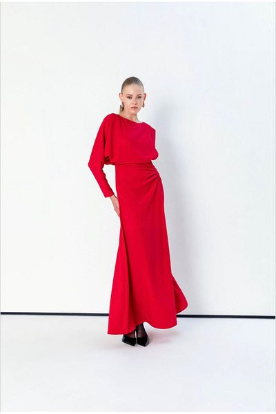 KAMEYA Long Lace Sleeve Detailed Dress