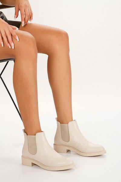 MNShoes Μπεζ γυναικείες ελαστικές μπότες - Άνετο και κομψό σχέδιο