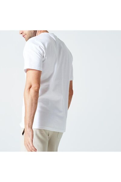 Decathlon Domyos 500 Model Men's White Sports T-Shirt - Regular Fit, Lightweight Training