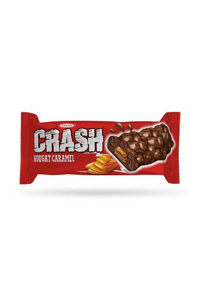 TAYAŞ Crash Nougat 40 Gram Caramel Rice Placket Bar Box - 24 Pieces Boxed