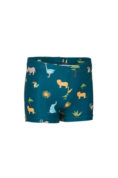 Decathlon Nabaiji Bebek / Çocuk Boxer Mayo - Koyu Mavi / Savan Baskılı