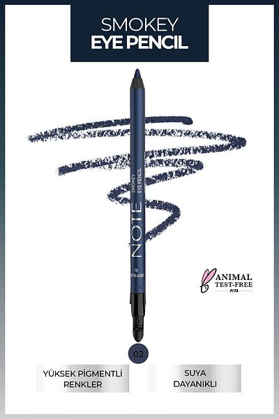 NOTE Waterproof Smokey Eye Pencil - with Applicator, Navy Blue - 02 Deep Blue