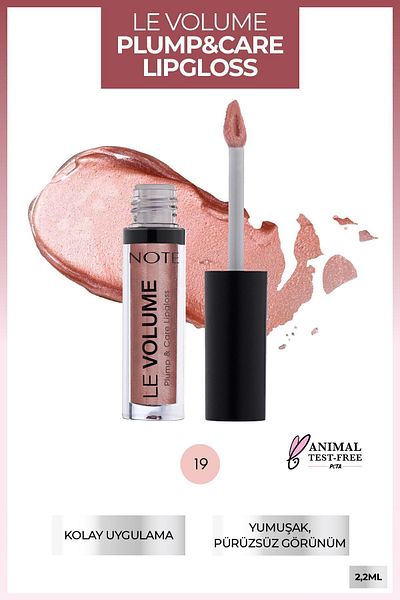 NOTE Le Volume Plump & Care Lipgloss Moisturizing Lip Gloss - 19 Secret Kiss - Pink